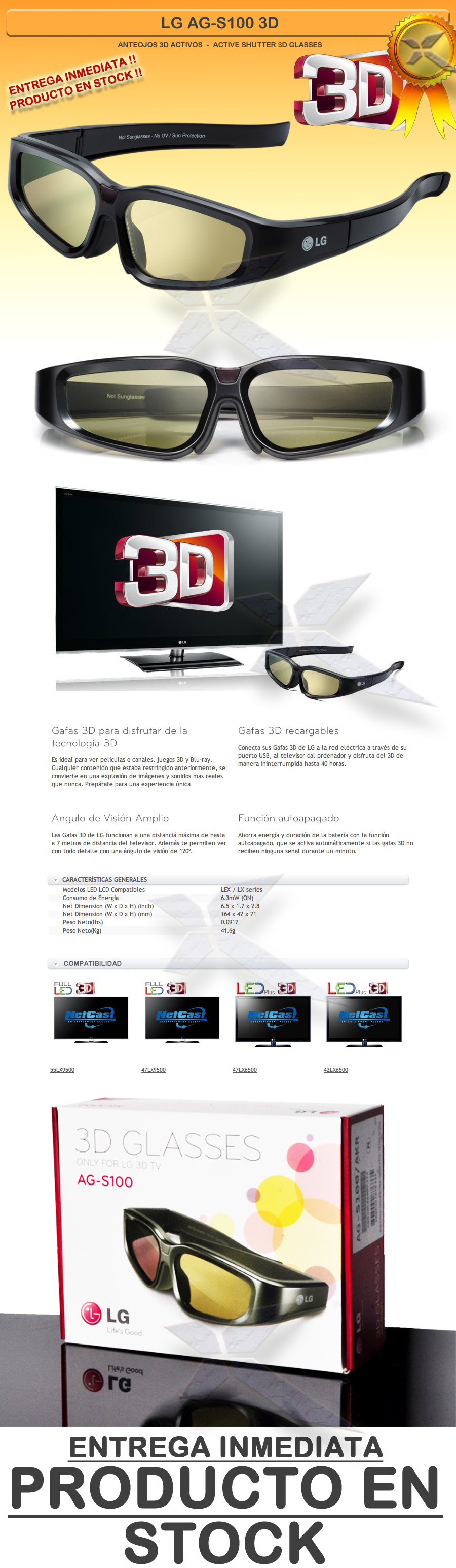 Lentes 3d LG AG-S100 3D